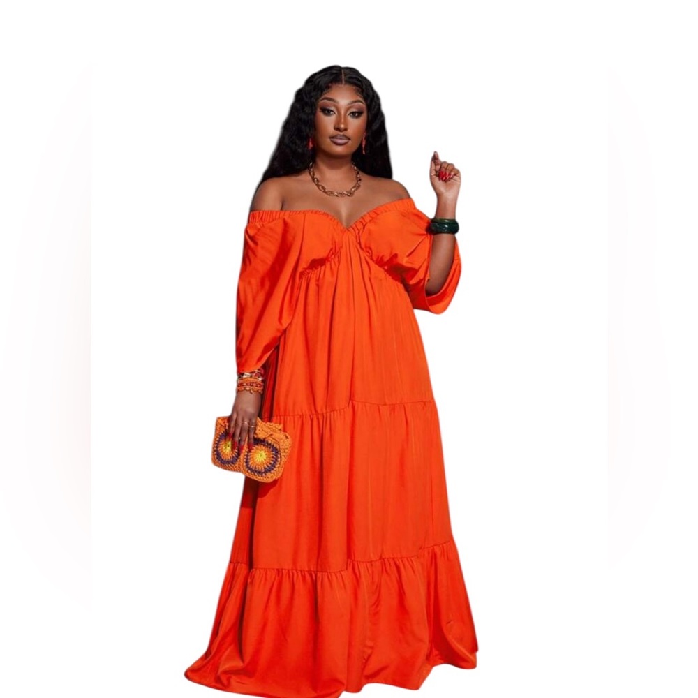 SHEIN Vibrant Orange Maxi Dress - Picture 15 of 16